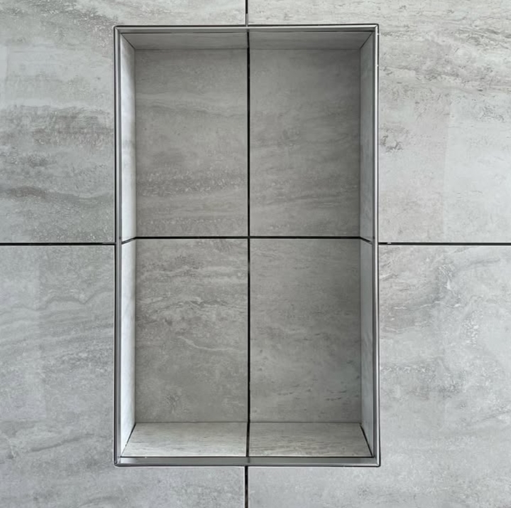 Professional tile work showing precise alignment and finishing